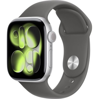 Apple Watch Series 11, 42 mm, Silver Aluminium  Stone Gray Sport Band - фото 83166