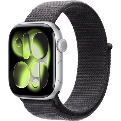 Apple Watch Series 11, 42 mm, Silver Aluminium  Dark Gray Sport Loop - фото 83178