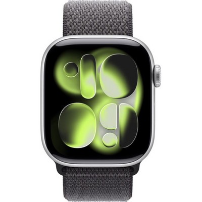 Apple Watch Series 11, 42 mm, Silver Aluminium Dark Gray Sport Loop - фото 83179