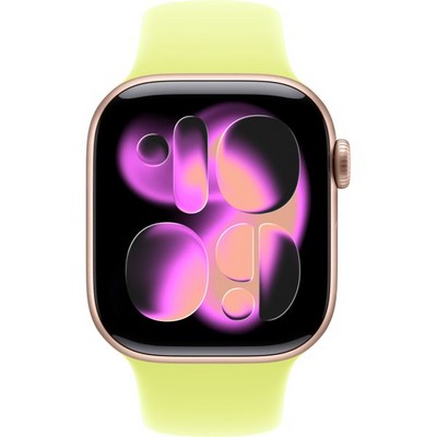 Apple Watch Series 11, 42 mm, Rose Gold Aluminium Neon Yellow Sport Band SM/ML - фото 83181