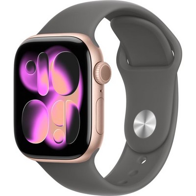 Apple Watch Series 11, 42 mm, Rose Gold Aluminium  Stone Gray Sport Band - фото 83190