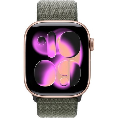 Apple Watch Series 11, 42 mm, Rose Gold Aluminium Forest Sport Loop - фото 83201