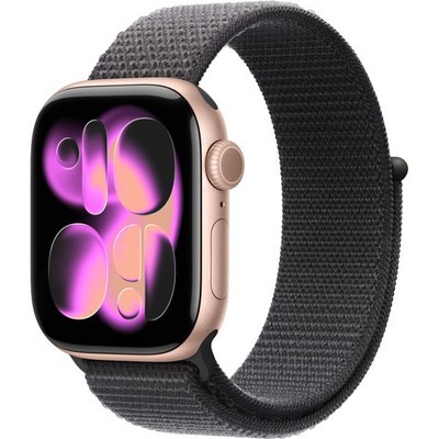 Apple Watch Series 11, 42 mm, Rose Gold Aluminium  Dark Gray Sport Loop - фото 83202
