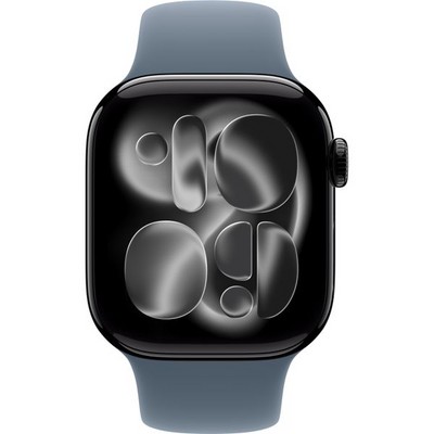 Apple Watch Series 11, 42 mm, Jet Black Aluminium Anchor Blue Sport Band SM/ML - фото 83207