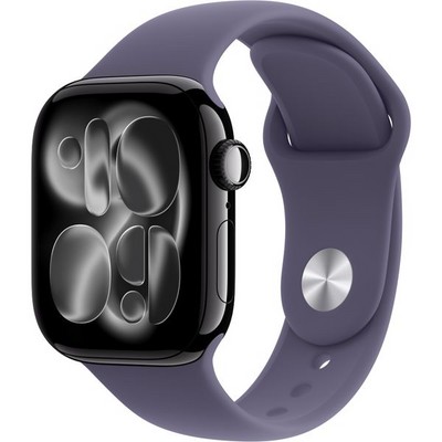 Apple Watch Series 11, 42 mm, Jet Black Aluminium  Purple Fog Sport Band - фото 83208