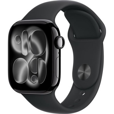 Apple Watch Series 11, 42 mm, Jet Black Aluminium  Black Sport Band - фото 83212