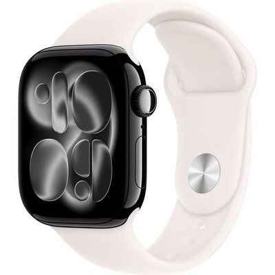 Apple Watch Series 11, 42 mm, Jet Black Aluminium  Light Blush Sport Band - фото 83216