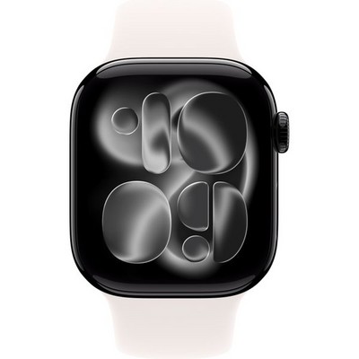 Apple Watch Series 11, 42 mm, Jet Black Aluminium Light Blush Sport Band SM/ML - фото 83217