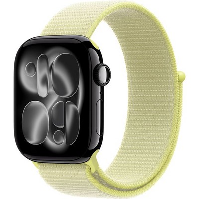 Apple Watch Series 11, 42 mm, Jet Black Aluminium  Neon Yellow Sport Loop - фото 83218