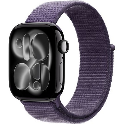 Apple Watch Series 11, 42 mm, Jet Black Aluminium  Purple Fog Sport Loop - фото 83222