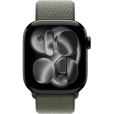 Apple Watch Series 11, 42 mm, Jet Black Aluminium Forest Sport Loop - фото 83225