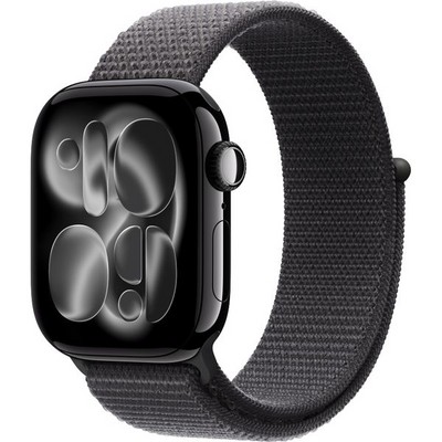 Apple Watch Series 11, 42 mm, Jet Black Aluminium  Dark Gray Sport Loop - фото 83226