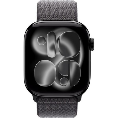 Apple Watch Series 11, 42 mm, Jet Black Aluminium Dark Gray Sport Loop - фото 83227