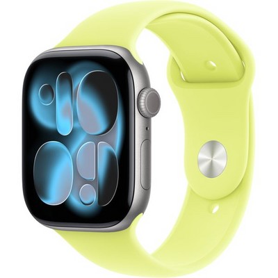 Apple Watch Series 11, 46 mm, Space Gray Aluminium  Neon Yellow Sport Band - фото 83228