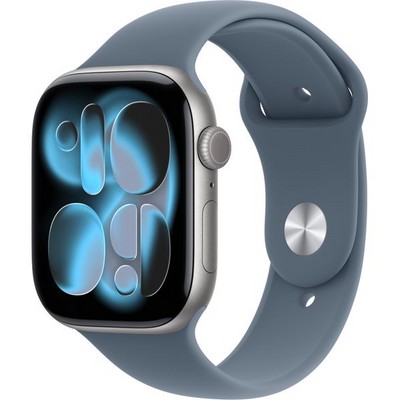 Apple Watch Series 11, 46 mm, Space Gray Aluminium  Anchor Blue Sport Band - фото 83231