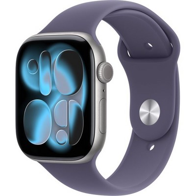 Apple Watch Series 11, 46 mm, Space Gray Aluminium  Purple Fog Sport Band - фото 83234