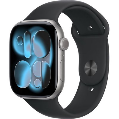 Apple Watch Series 11, 46 mm, Space Gray Aluminium  Black Sport Band - фото 83245