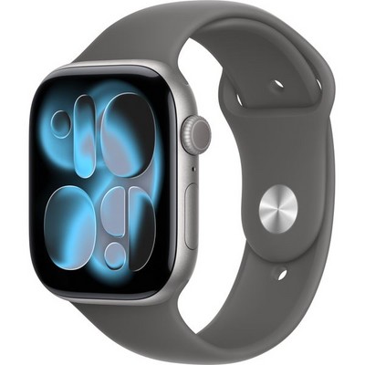 Apple Watch Series 11, 46 mm, Space Gray Aluminium  Stone Gray Sport Band - фото 83247