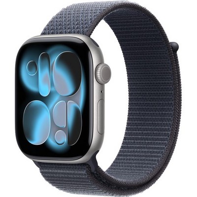 Apple Watch Series 11, 46 mm, Space Gray Aluminium  Anchor Blue Sport Loop - фото 83254