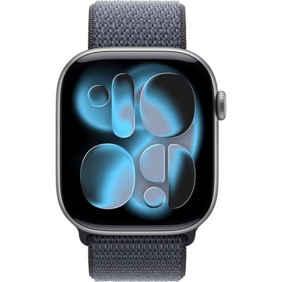 Apple Watch Series 11, 46 mm, Space Gray Aluminium Anchor Blue Sport Loop - фото 83255