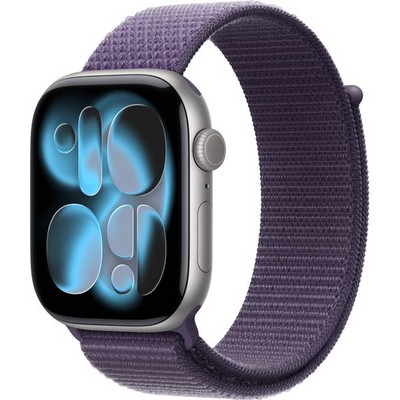 Apple Watch Series 11, 46 mm, Space Gray Aluminium  Purple Fog Sport Loop - фото 83257