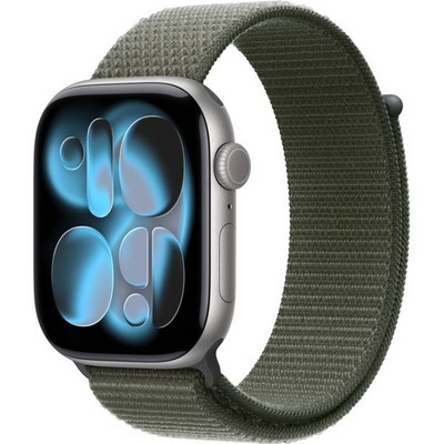 Apple Watch Series 11, 46 mm, Space Gray Aluminium  Forest Sport Loop - фото 83260