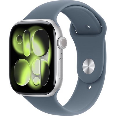Apple Watch Series 11, 46 mm, Silver Aluminium  Anchor Blue Sport Band - фото 83268