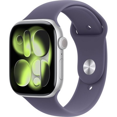Apple Watch Series 11, 46 mm, Silver Aluminium  Purple Fog Sport Band - фото 83288