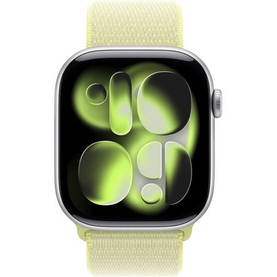 Apple Watch Series 11, 46 mm, Silver Aluminium Neon Yellow Sport Loop - фото 83299
