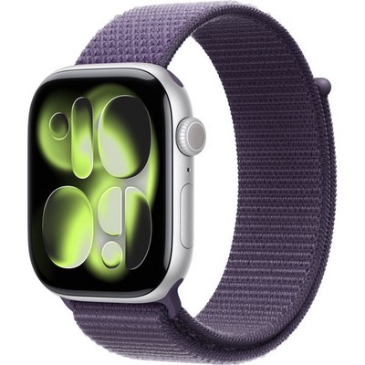 Apple Watch Series 11, 46 mm, Silver Aluminium  Purple Fog Sport Loop - фото 83302