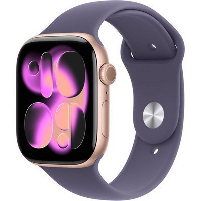 Apple Watch Series 11, 46 mm, Rose Gold Aluminium  Purple Fog Sport Band - фото 83312