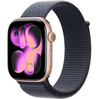Apple Watch Series 11, 46 mm, Rose Gold Aluminium  Anchor Blue Sport Loop - фото 83324