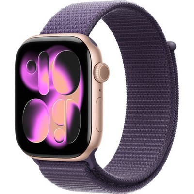 Apple Watch Series 11, 46 mm, Rose Gold Aluminium  Purple Fog Sport Loop - фото 83326