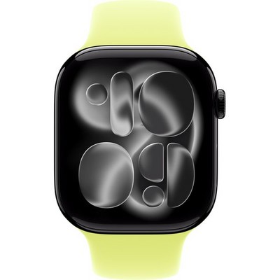 Apple Watch Series 11, 46 mm, Jet Black Aluminium Neon Yellow Sport Band SM/ML - фото 83333