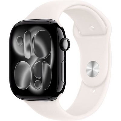 Apple Watch Series 11, 46 mm, Jet Black Aluminium  Light Blush Sport Band - фото 83375