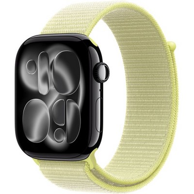 Apple Watch Series 11, 46 mm, Jet Black Aluminium  Neon Yellow Sport Loop - фото 83378