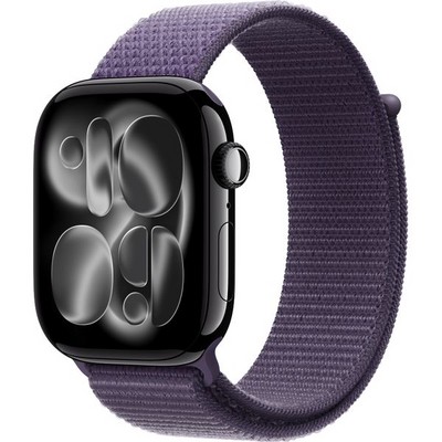 Apple Watch Series 11, 46 mm, Jet Black Aluminium  Purple Fog Sport Loop - фото 83382
