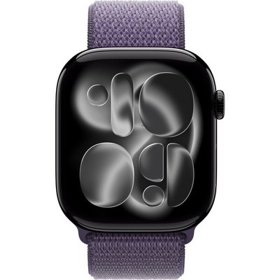 Apple Watch Series 11, 46 mm, Jet Black Aluminium Purple Fog Sport Loop - фото 83383