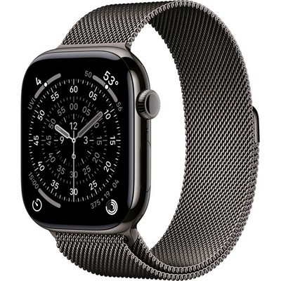 Apple Watch Series 11, 46 mm, S-M/M-L Slate Titanium Milanese Loop - фото 83412