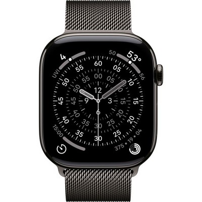 Apple Watch Series 11, 46 mm, S-M/M-L Slate Titanium Milanese Loop - фото 83413