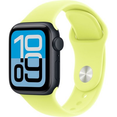 Apple Watch Series SE 3, 40 mm, Midnight Aluminium Neon Yellow Sport Band - фото 83424