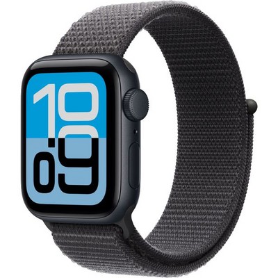 Apple Watch Series SE 3, 40 mm, Midnight Aluminium Dark Gray Sport Loop - фото 83446