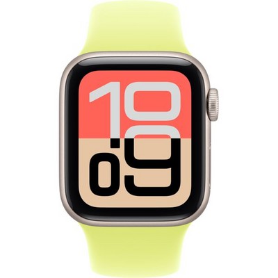 Apple Watch SE 3, 40 mm, Starlight Aluminium Neon Yellow Sport Band - фото 83449