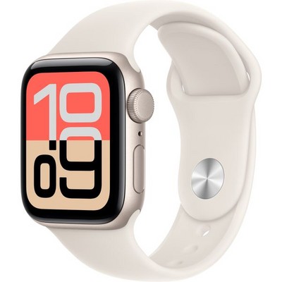 Apple Watch Series SE 3, 40 mm, Starlight Aluminium Starlight Sport Band - фото 83454