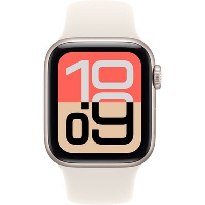 Apple Watch SE 3, 40 mm, Starlight Aluminium Starlight Sport Band SM/ML - фото 83455