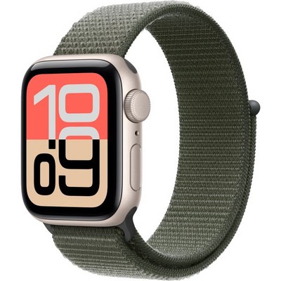 Apple Watch Series SE 3, 40 mm, Starlight Aluminium Forest Sport Loop - фото 83468