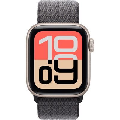 Apple Watch SE 3, 40 mm, Starlight Aluminium Dark Gray Sport Loop - фото 83471