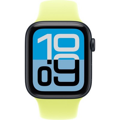 Apple Watch SE 3, 44 mm, Midnight Aluminium Neon Yellow Sport Band - фото 83473