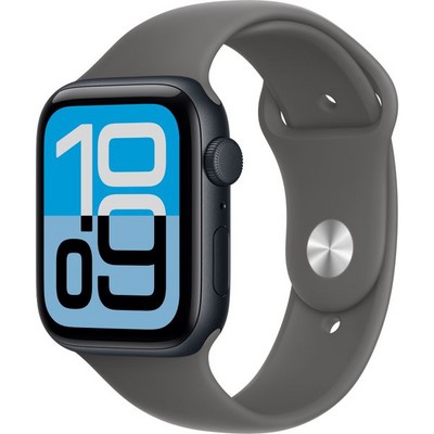Apple Watch Series SE 3, 44 mm, Midnight Aluminium Stone Gray Sport Band - фото 83482