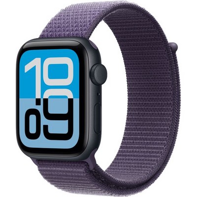 Apple Watch Series SE 3, 44 mm, Midnight Aluminium Purple Fog Sport Loop - фото 83490
